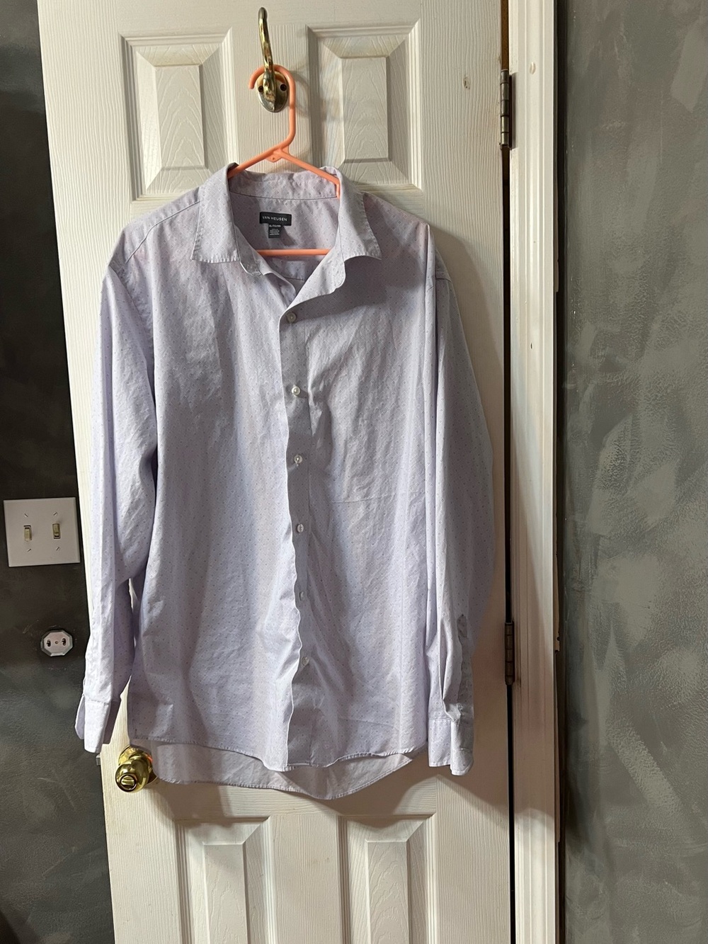 Van Heusen Men’s XL Light Blue Foulard Print Long Sleeve Dress Shirt